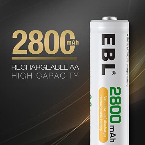 EBL 2800mAh Ni-MH AA Акумулаторни батерии (8 опаковки) и 808U Аккумуляторное Зарядно устройство за AA AAA с 2 USB порта за зареждане