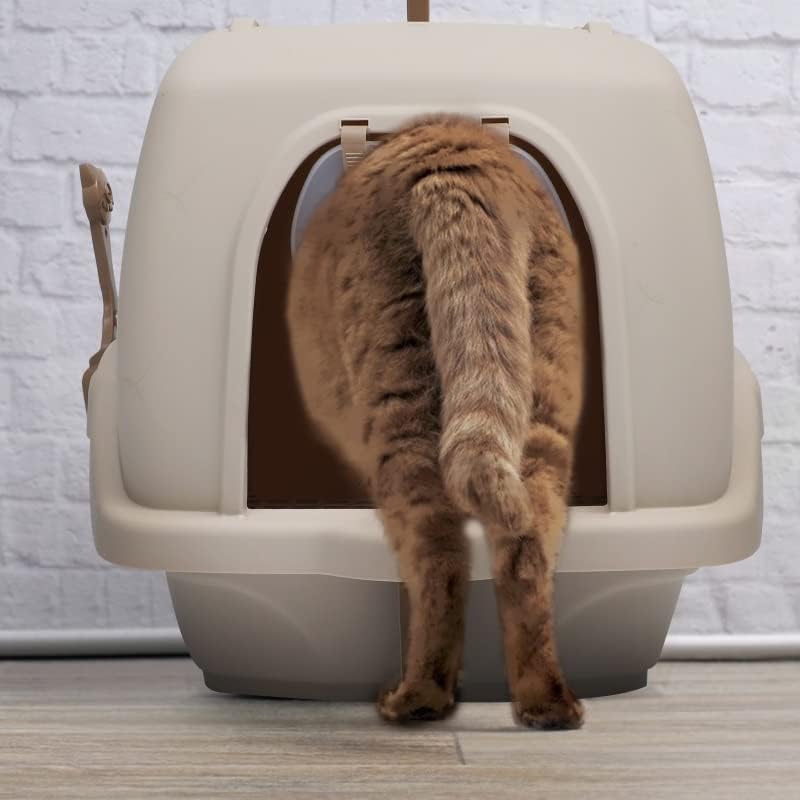 GRETD Напълно Затворен котешката за боклук Супер Голям Преносим Приучитель към гърне За котки Със Защитата От Пръски Тава за тоалетна