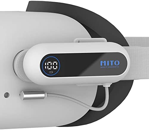 Отделението блок с LCD дисплей MITO за слушалки Oculus Quest 2/Pro Quest 2 и Елит Strap VR Увеличават мощност аксесоари за Meta Quest 2 е Лек и акумулаторна батерия, удължава срока на експл?