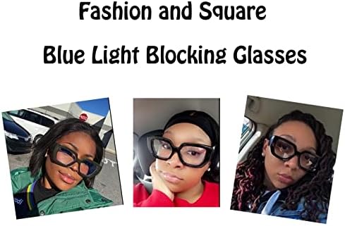 Мерддоа Квадратни и Големи Сини Светозащитные Очила в Скъп и Стилен Дебелото Рамки за Жени, Модни Очила