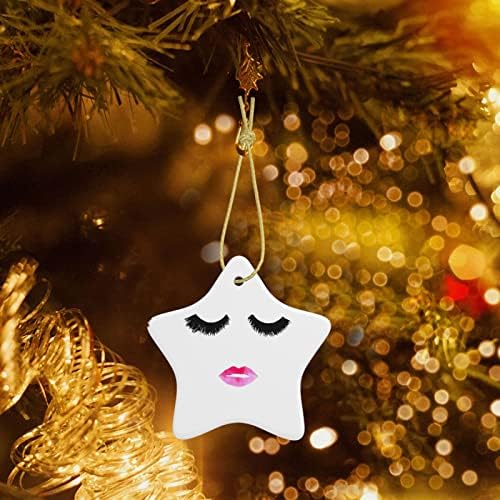 Миглите Устните 2022 Коледен Керамични висулка за украса на Коледната елха