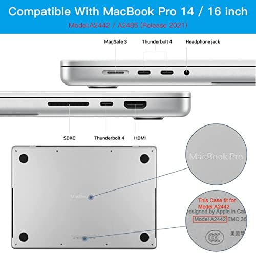 [7 бр.] Прахоустойчив калъф за MacBook Pro 14 и MacBook Pro 16 инча с чип M1 M2 Модели A2779 A2780 A2442 A2485, Прахоустойчив