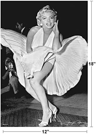 Рокля с плакат на Мерилин Монро, Взрывающее Секси Черно-бяло Изображение, Ретро Ретро, Класика, Холивудската филмова Звезда, Мерилин Монро,