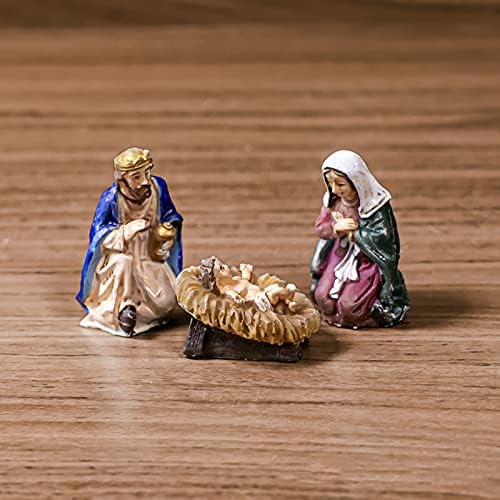DEKIKA Изискани Коледни Декоративни подаръци, Набор от Статуи от смола с участието на Раждането на Исус, Коледна Настолна Сцена, Набор