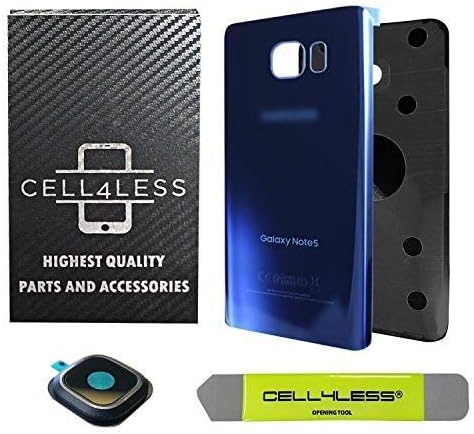 Cell4Less Samsung Galaxy Note 5 Подмяна на задната стъклен заден капак с Потребителски инструмент за премахване и обектива на камерата