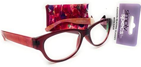 Модни Очила за четене Simply Specs Hollee MAG в Червено Калъф с цветен Модел +1.50
