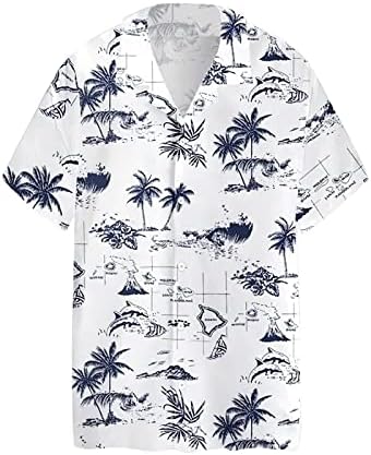 Реколта Риза за Боулинг за Мъже, Хавайска Риза с Къс ръкав, Лятна Тениска на Копчета Свободно Cut, Ежедневни, Плажни Върховете