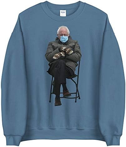 Освещаване на Бърни Сандерса в рукавицах - забавен свитшот с мемом Bernie chair 2021, hoody с новата администрация на