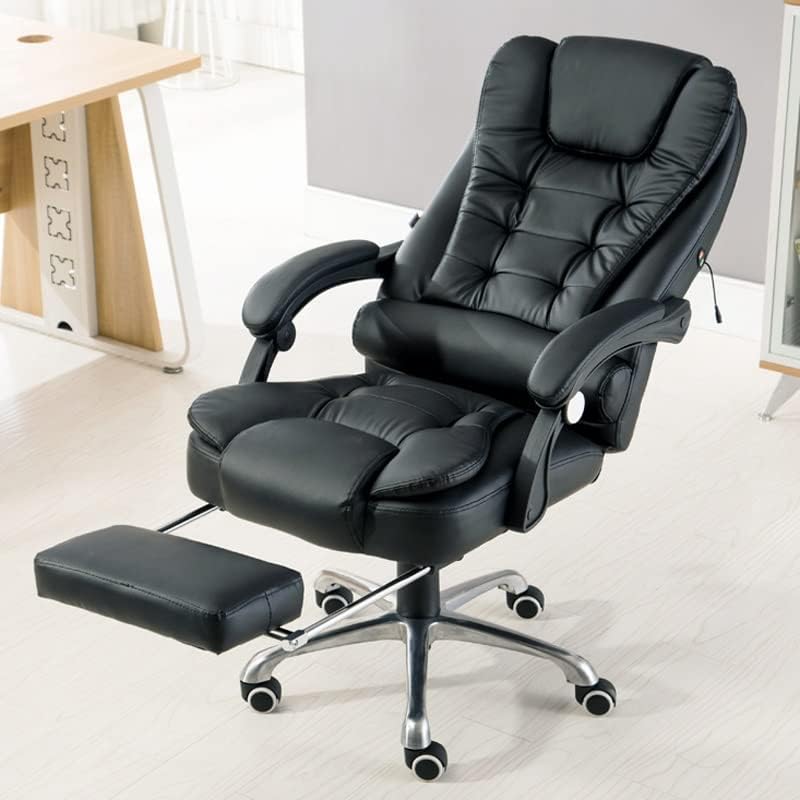 Офис стол n/a, компютърен стол за домашна употреба, удобно въртящо се на игралното стол от изкуствена кожа, акупресура (цвят: черен размер: