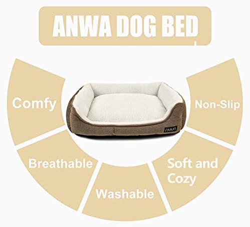 ANWA Здрава Легло За Кучета, Стираемая В Колата, Средната Легло За Кучета с Квадратна, Удобно Легло За Кученца от Средни