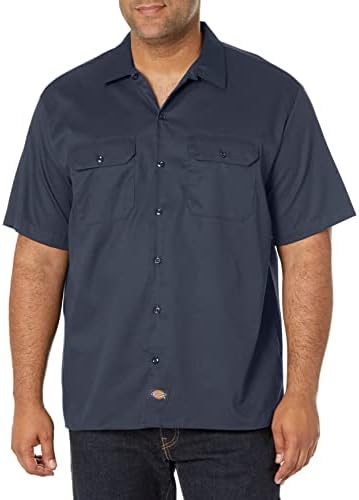 Мъжки работна риза от гъвкави кепър лента през Шеги с къс ръкав