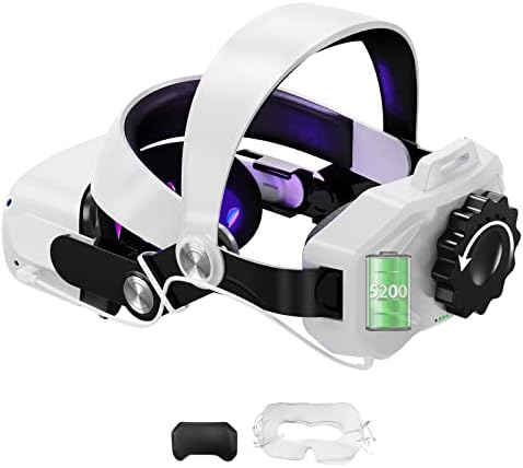 Каишка Camgeet Elite с акумулаторна батерия за мозъка колан Meta/ Oculus Quest 2, дишаща и удобен, ергономичен дизайн от изкуствена