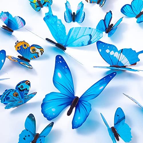 Tuosiwei 48 бр. Стикери за стена с пеперуди - 3D Пеперуди Декор за Стена, Подвижни Стенни Стикери за Декорация на Дома, Детска