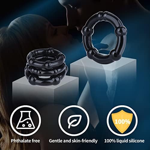 Комплект силиконови пръстени за пениса от 3 опаковки, Халка за пениса за по-продължителна, жестока и силна ерекция, Пръстени за пениса