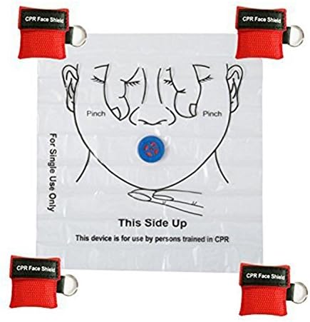 LSIKA-Z Опаковка от 10 бр. Маска-щит за изкуствено дишане, Ключодържател, Авариен комплект, Имат маска за изкуствено дишане за оказване на
