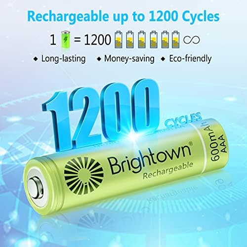 Предварително заредени 12 акумулаторни батерии тип AAA, NiMH 1.2 600 mah, слънчеви батерии тип Тройно А за соларни лампи и универсални