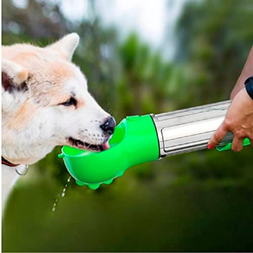 Бутилка за вода за кучета, преносими опаковка за пътуване с поилкой 500 мл (зелен)