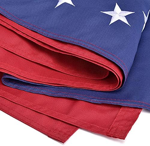 Американският флаг в САЩ, Тежък Найлонов американски флаг 3x5 на открито, Защитен от uv / Вшитые ленти / Бродирани Звезди