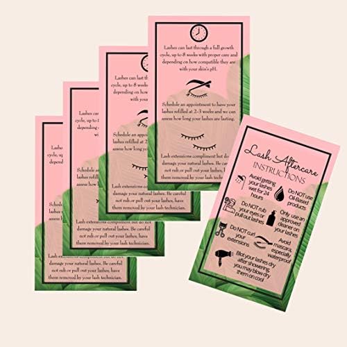 Картички за последващи грижи за наращенными миглите във формата на палмови листа | 50 опаковки | Двустранен размер на 3,5 x