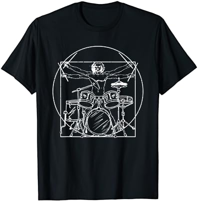 Подарък барабанщику: Тениска с Изображение на барабаните Da Vinci за любителите на музиката