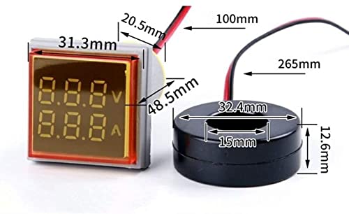 Индикаторът за променлив ток и напрежение Szliyands с Двухзначным дисплей, led Многофункционален Измервателен уред с квадратна