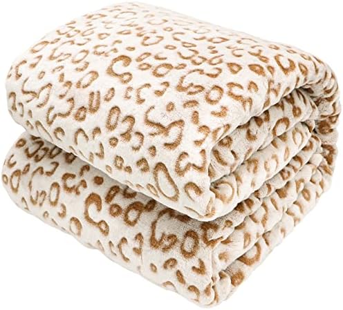 Флисовое Одеяло под формата на Леопард, Уютно Топло Плюшевое Леопардовое Одеало, Кафяво-Леки Завивки за мека мебел, диван комплекти, Легла,