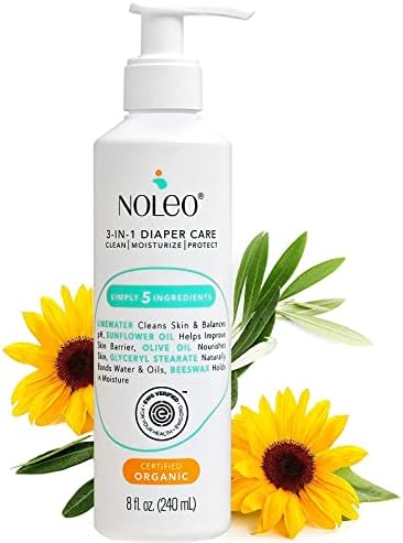 Органичен крем за памперси NOLEO и Бебешко Масажно масло без аромати - почистват, овлажняват и защитават детската кожа -