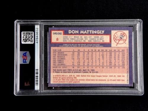 Дон Маттингли 1984 O-pee-chee 8 Psa 8 От Мента до Мента Бейзболна картичка Начинаещи - Бейзболни картички за начинаещи