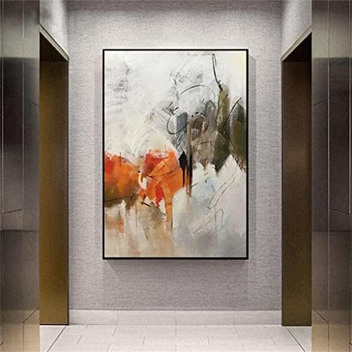 YXBDN Абстрактна Сив, Оранжев Модерна Живопис Ръчно изработени с маслени Бои, Платно Плакат Картина на Стенно Изкуство, Начало