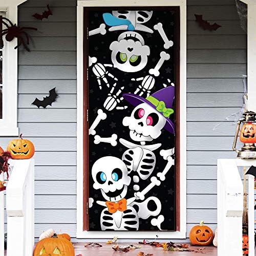 JOYIN 3D Дизайн Сладък Скелет Семейна Вратата на Кутията 30 x 72 за Украса на врати, прозорци и стени на Хелоуин