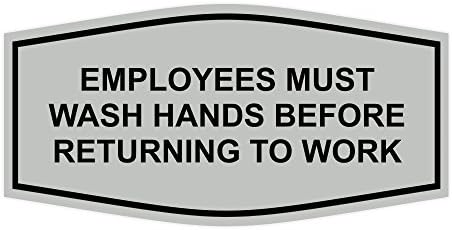 Марка Fancy Служителите Трябва да си мият ръцете, Преди да се върне на работа (Матирано злато) - Малък