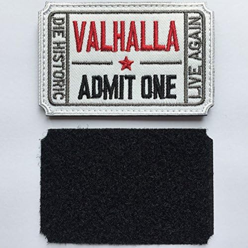 Тактическа нашивка Ncyda Ticket to Валхала - Кука и контур в Бял цвят