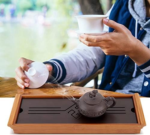 Комплект Чаени тави, употребявани Китайски Чай Масичка Gongfu Бамбук Сервировочный Тава за Домашния Офис 15x5 Инча