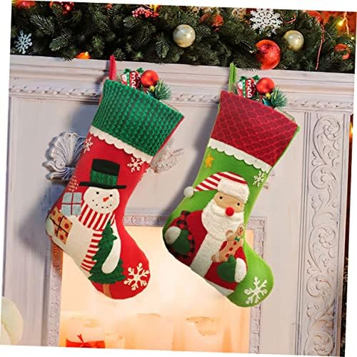 Abaodam 2 бр. Коледна Украса Calcetines De para Niños Чорапи За Камината Украса Коледен Отглеждане Калъф Текстилен Чорап Детска Коледна Елха