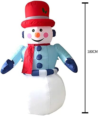 Коледни Надуваеми на снежни човеци, Улични Декорации за Двор, 1.8 м Надуваем Снежен човек с led подсветка и Защита от атмосферни