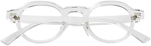 JOVAKIT Модни Кръгли Очила с Блокиране на Синя Светлина за Жените и Мъжете в Стил Ретро, Ретро Кръг, Компютърни Очила Без рецепта (Прозрачен)