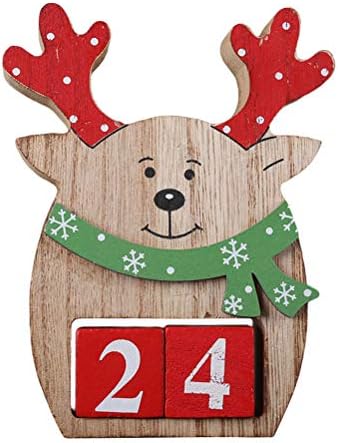 PRETYZOOM Творчески Дървени Коледни Адвент Календари Коледни Украшения във Формата на Елен за Дома Коледен Орнамент Креативна Парти Полза