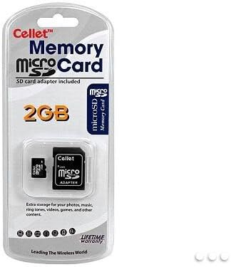Карта памет Cellet microSD 2 GB за телефон Motorola ROKR W6 с адаптер за SD карта.