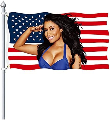 Флаг Ники Минаж Американски флаг Nic-ки Min-aj Ярки Цветове, с Двойна Фърмуер и 2 Месингови Люверсами Банер с размери 3x5 фута