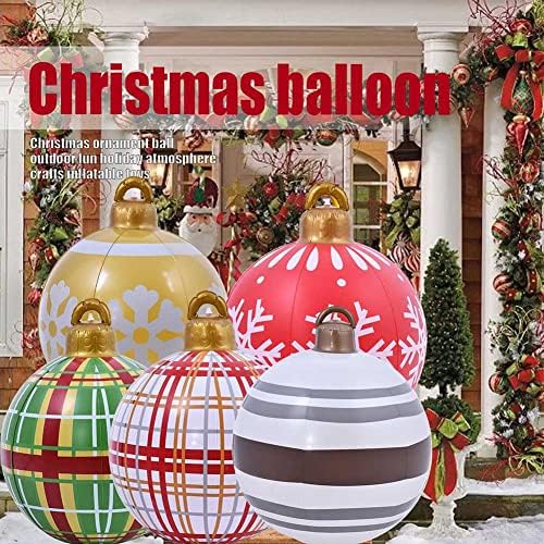 Коледна Украса LALEO, 23,6-инчов PVC Гигантски Коледен Надуваем Балон с Помпа, Коледни Надуваеми Балони, Украси за Коледната