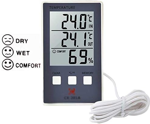 WODMB Термометър Цифров Термометър, Влагомер за Измерване Влажността на Температурата в закрито на открито C/F LCD Дисплей