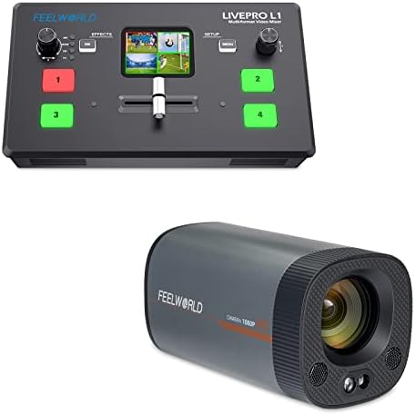 Видеомикшер FEELWORLD LIVEPRO L1 V1 и комплект камера за директно излъчване HV10X