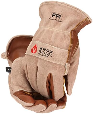 Работни ръкавици Knox от естествена кожа за мъже и Жени | Работни Ръкавици от Кевларовой Телешка Кожа Бунтовник FR с Двойна Длан