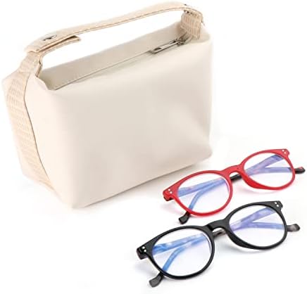 Очила за четене Solabilro за жени и мъже, 2 Опаковки, Симпатичен на Карти с кутия пролетта панти и Косметичкой, Изискана Опаковка