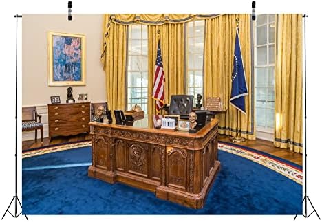 Loccor 5x4ft Текстилен Фон за снимки в Офиса на Президента на Маса за фоново изображение Овалния кабинет на Белия дом, Украса за рожден