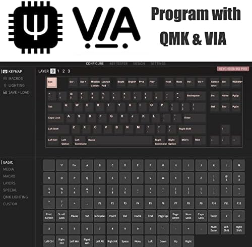 Ключодържател K8 Pro QMK/VIA Безжична Ръчна клавиатура с възможност за гореща замяна TKL Потребителски Програмируеми Жични клавиатура