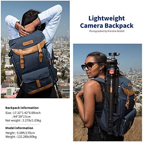 Раници за фотоапарати K&F Concept за фотографи, Пътна чанта за статив, аксесоар за обектива на камерата с отделение за лаптоп
