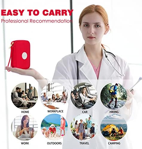 Classycoo Чанта за Първа Помощ Е Комплект за Спешна медицинска Помощ Медицинска Чанта с Множество Джобове за Дома, за Пътуване