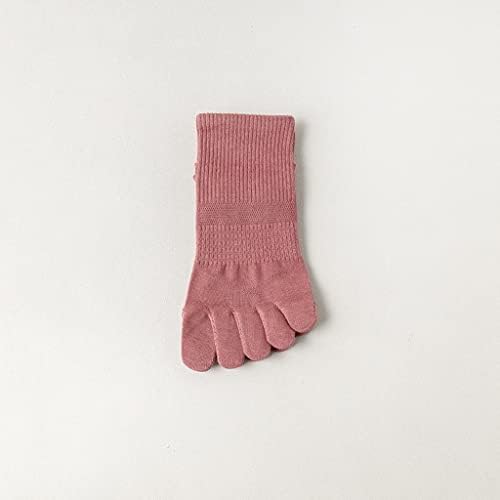 Пролетно-летни Спортни чорапи WENLII с пет пръста, Дамски Памучни чорапи със средна дължина Дишащи чорапи с потрескавшимся змияр