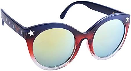 Слънчеви Очила Sun-Staches, Официално лицензирани DC Comics, Wonder Woman, Червени, бели и сини Детски Слънчеви очила, Party Hero Arkaid UV400,